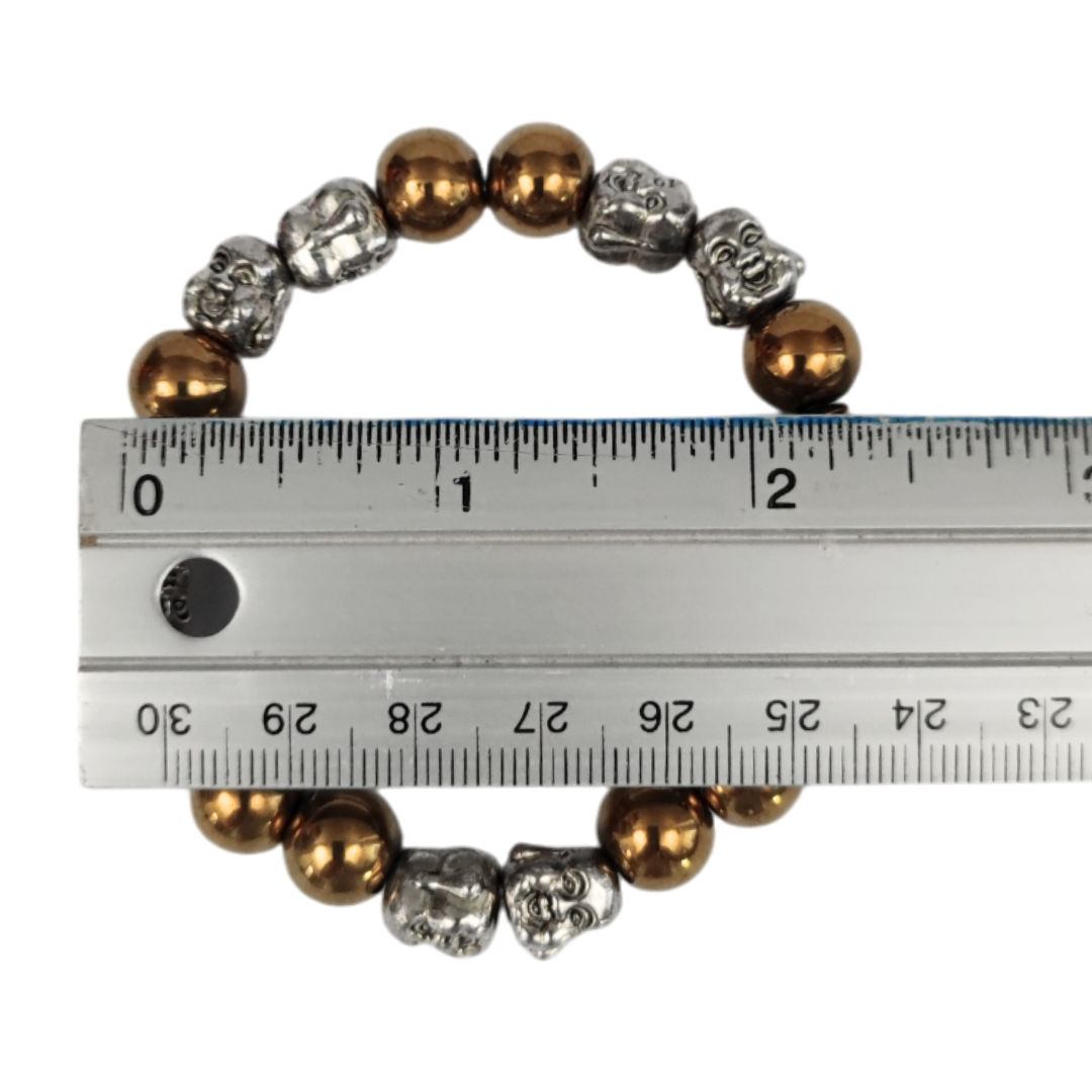 Leklai Gold-Plated Bracelet – Phra Sangkachai 10mm Talisman for Wisdom & Protection