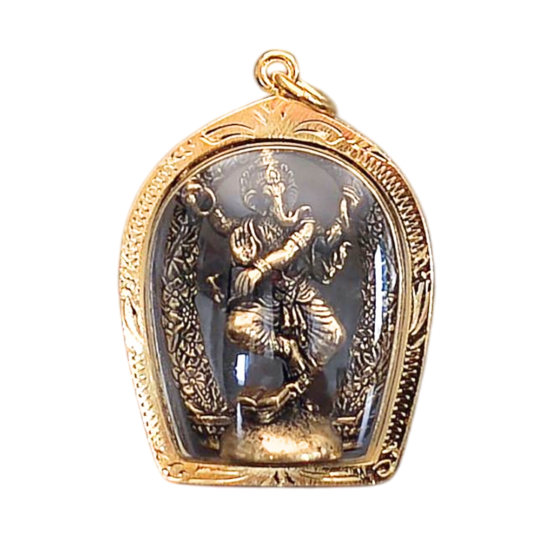 Dancing Ganesh Pendant – Nritya Ganapati Hindu Amulet for Success & Creativity