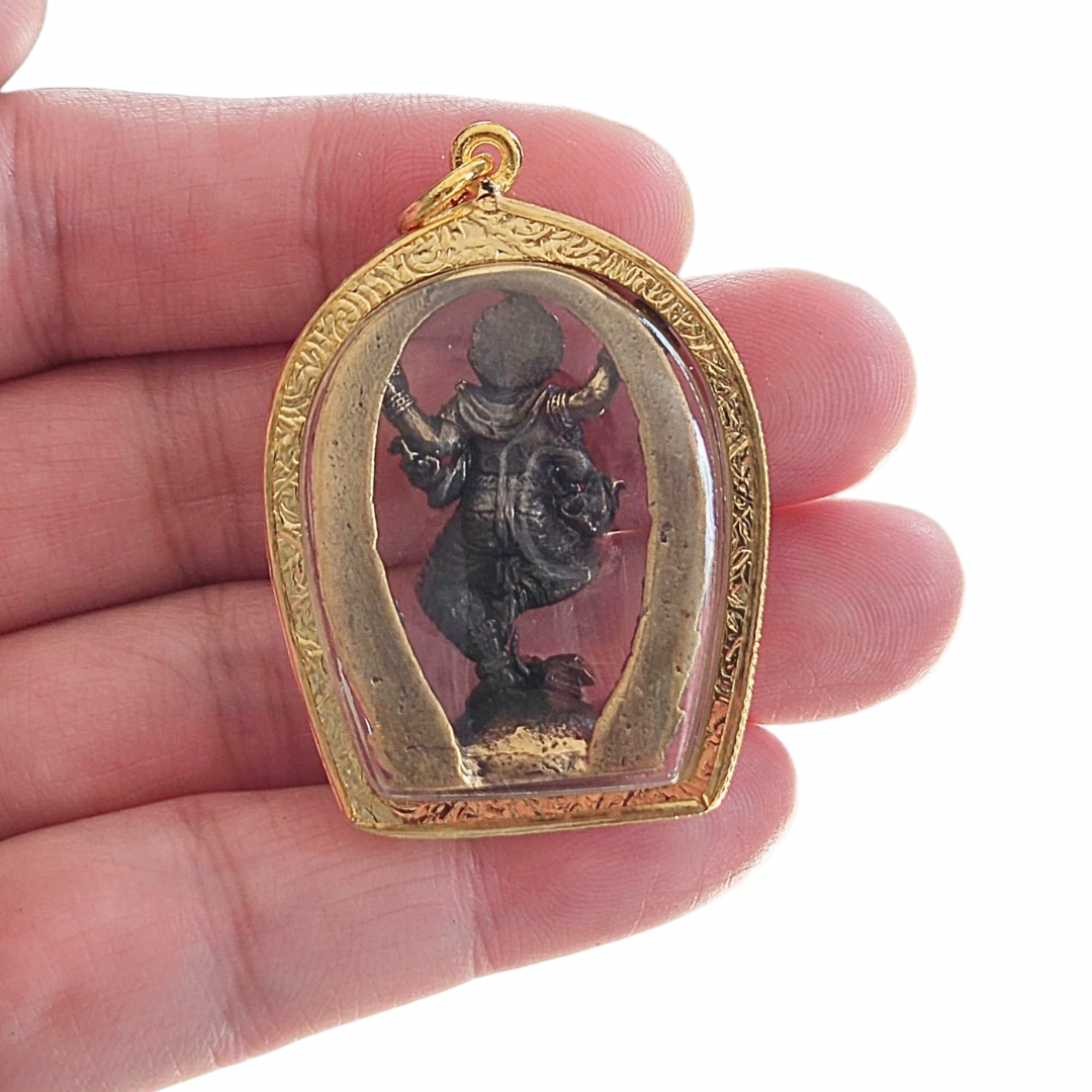 Dancing Ganesh Pendant – Nritya Ganapati Hindu Amulet for Success & Creativity