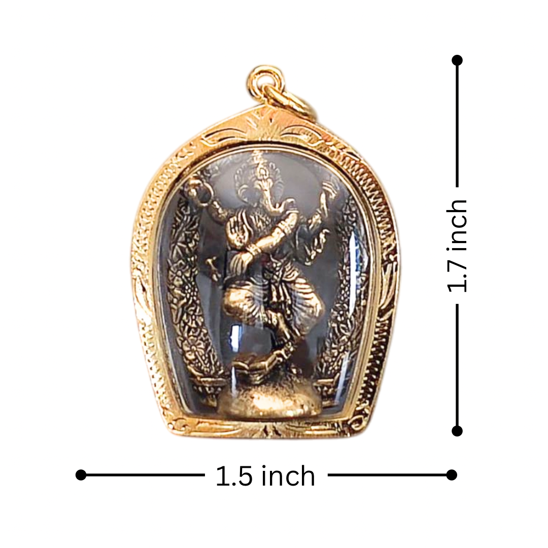Dancing Ganesh Pendant – Nritya Ganapati Hindu Amulet for Success & Creativity