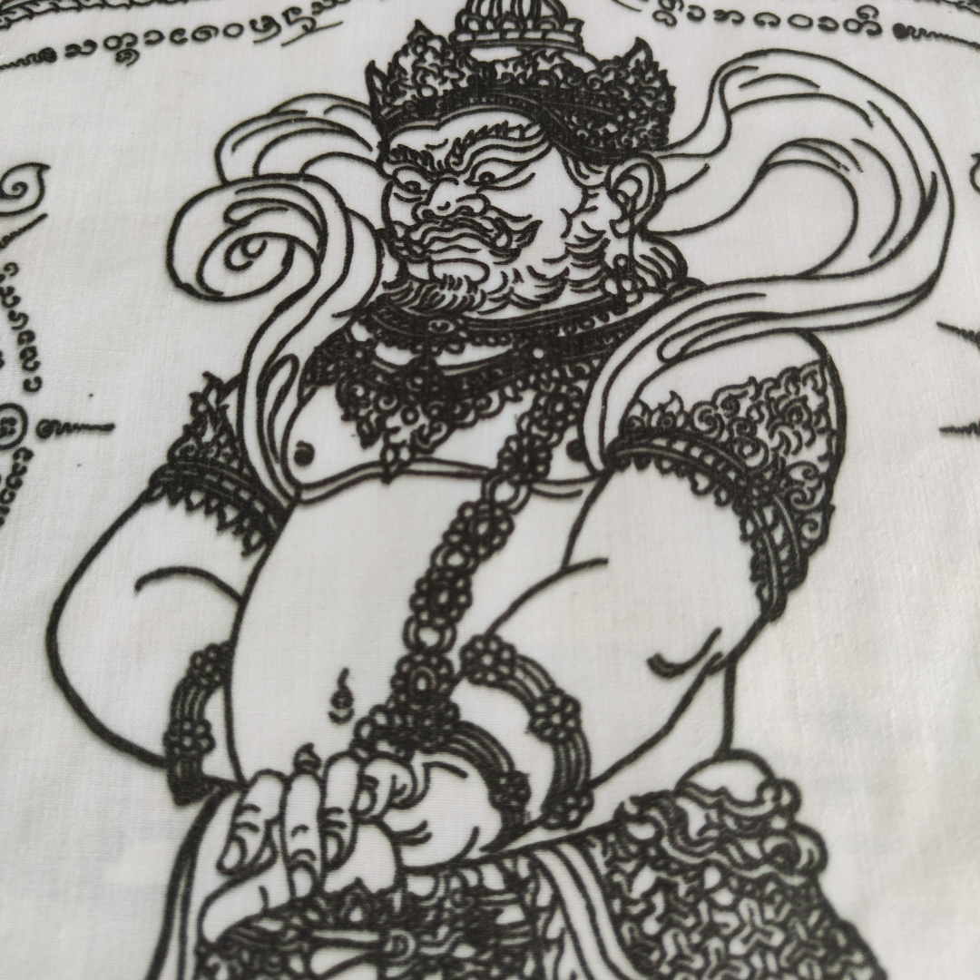 Thao Wessuwan Yantra Cloth – Thai Protective Banner from Wat Upakut