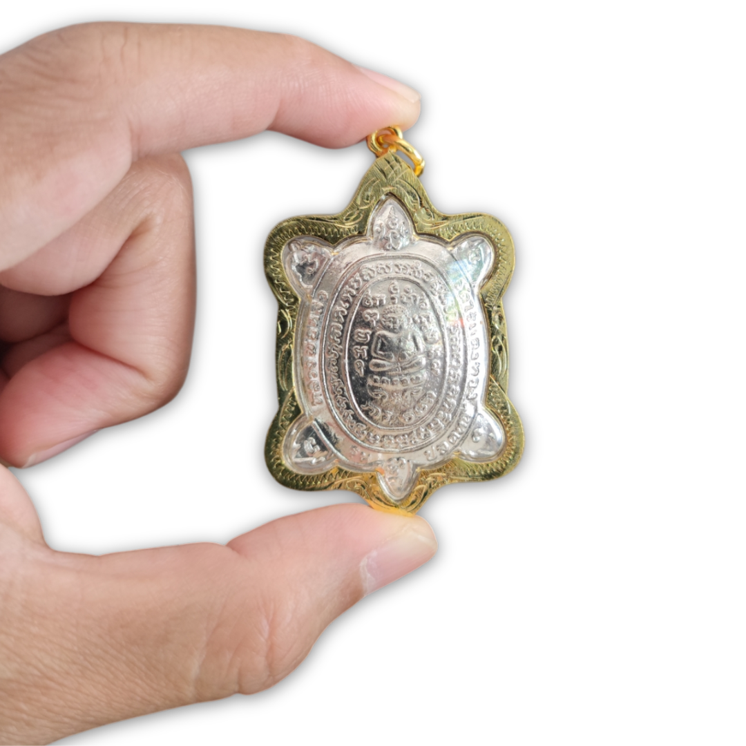 Tao Turtle Coin Luang Pu Liew Thai Amulet Crafted From Sacred Materials