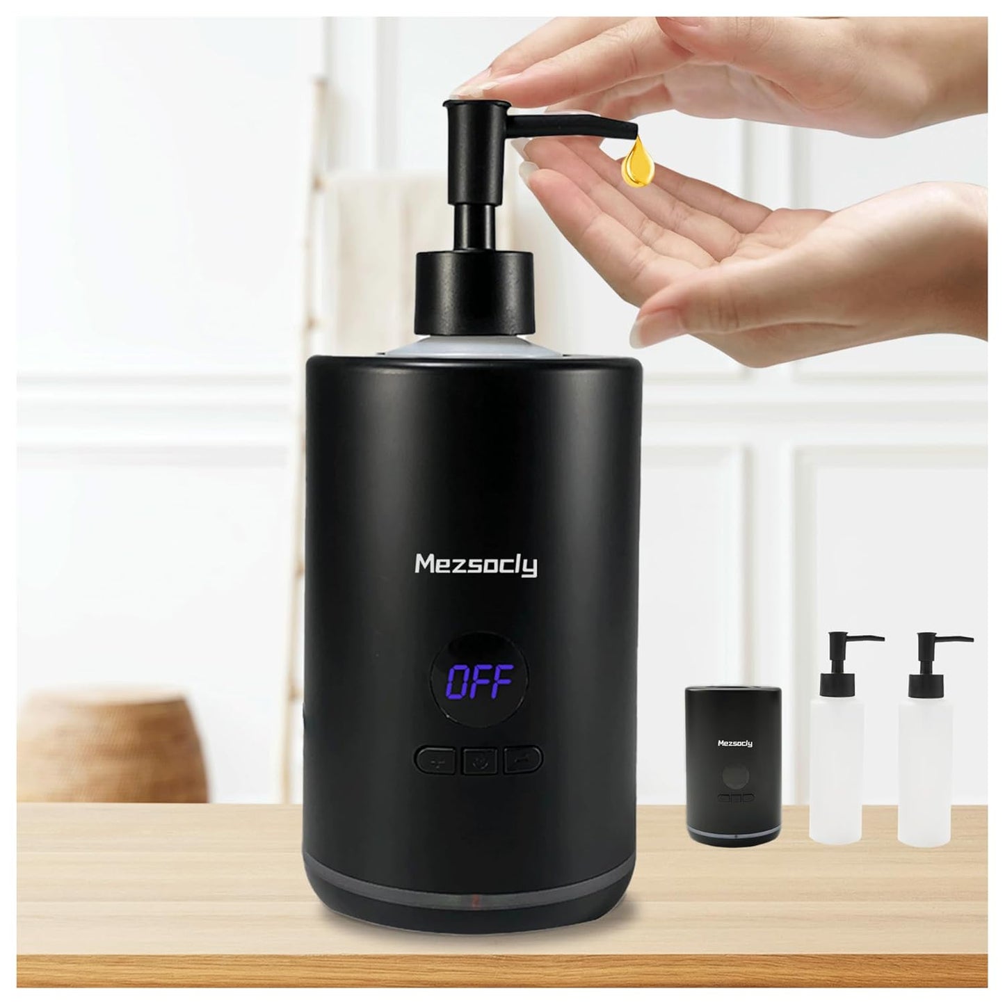 Heated Oil Warmer Dispenser | Constant Temperature Massage & Scented Oil Heater | Spa & Self-care Use | Black