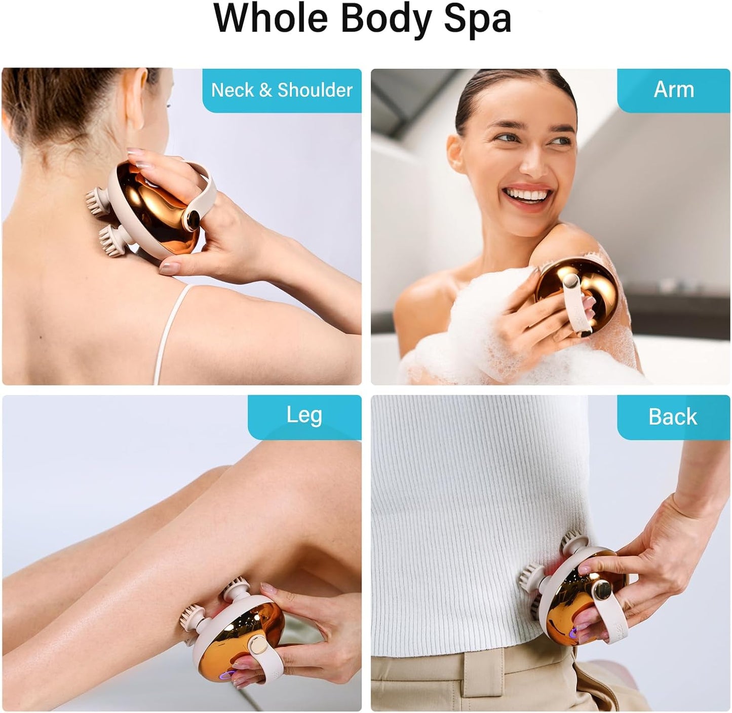 Arboleaf Electric Scalp Massager | 5-in-1 Waterproof Head Massager with 128 Nodes | For Relaxation, Hair Wellness & Gifting