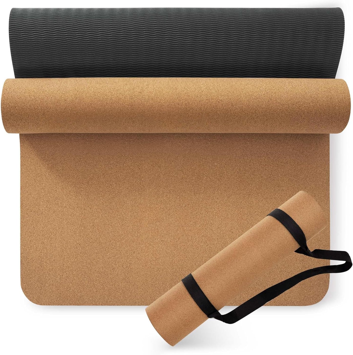 Premium Cork Yoga Mat | Eco-Friendly Non-Slip 72"x26" | Thick TPE Base for Hot Yoga & Comfort Support