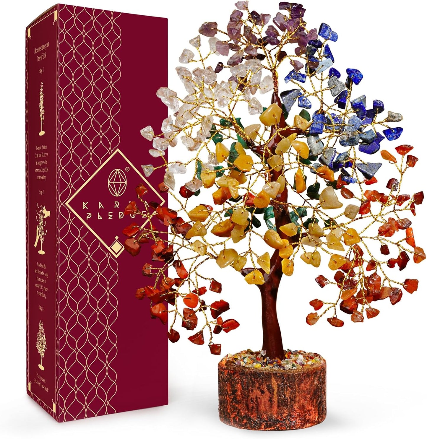 Crystal Tree of Life – 7 Chakra Healing Crystal Tree for Home, Office & Living Room Decor