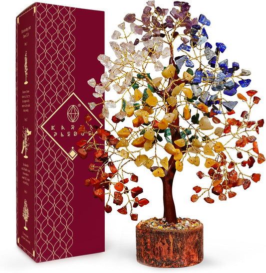 Crystal Tree of Life – 7 Chakra Healing Crystal Tree for Home, Office & Living Room Decor