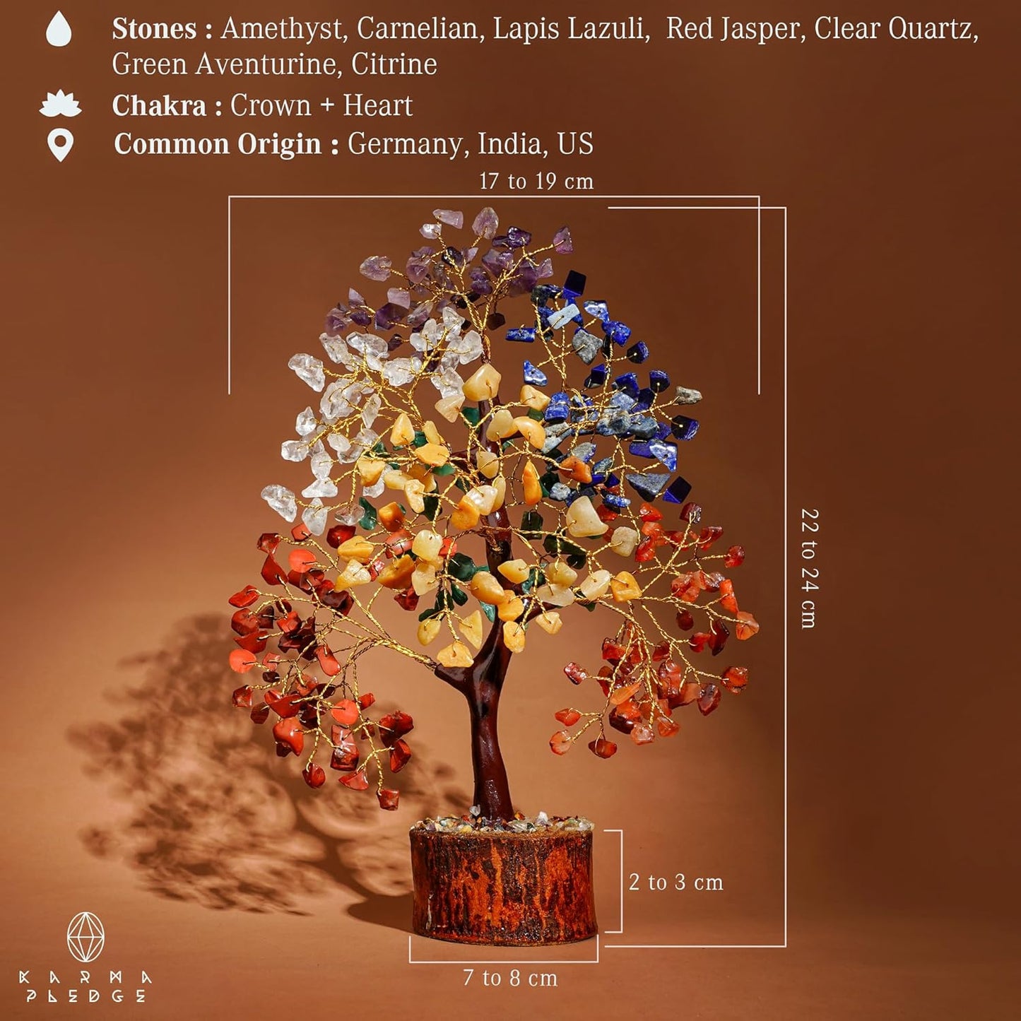 Crystal Tree of Life – 7 Chakra Healing Crystal Tree for Home, Office & Living Room Decor