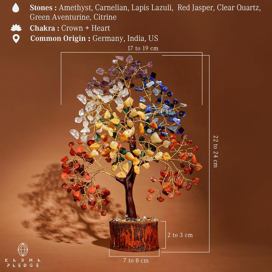 Crystal Tree of Life – 7 Chakra Healing Crystal Tree for Home, Office & Living Room Decor