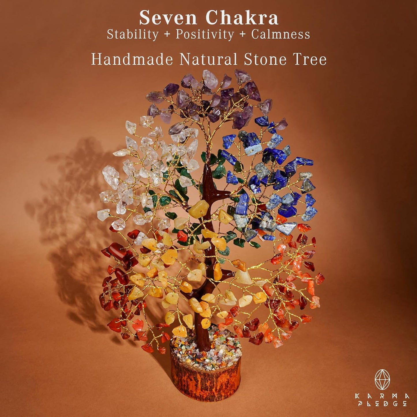 Crystal Tree of Life – 7 Chakra Healing Crystal Tree for Home, Office & Living Room Decor