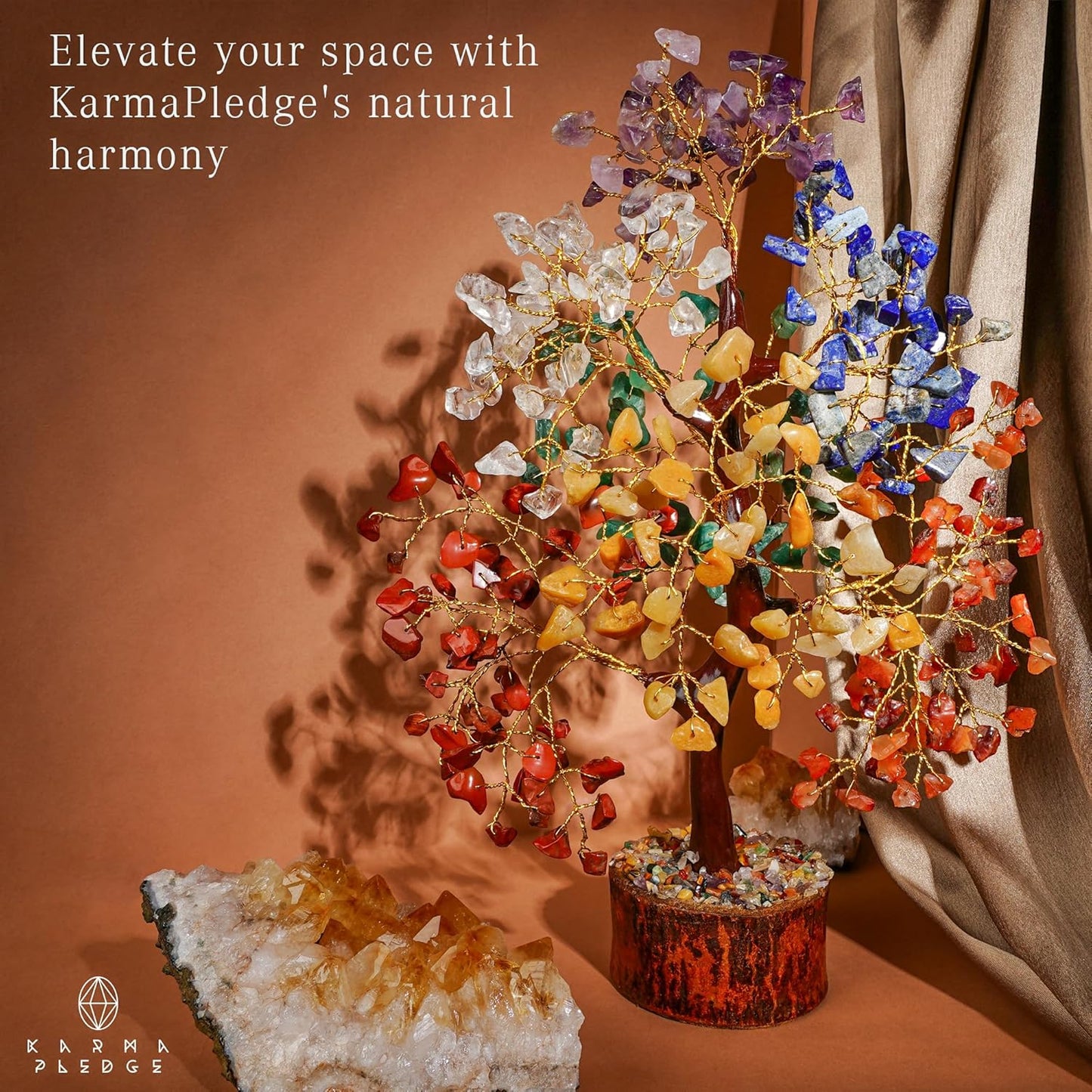 Crystal Tree of Life – 7 Chakra Healing Crystal Tree for Home, Office & Living Room Decor