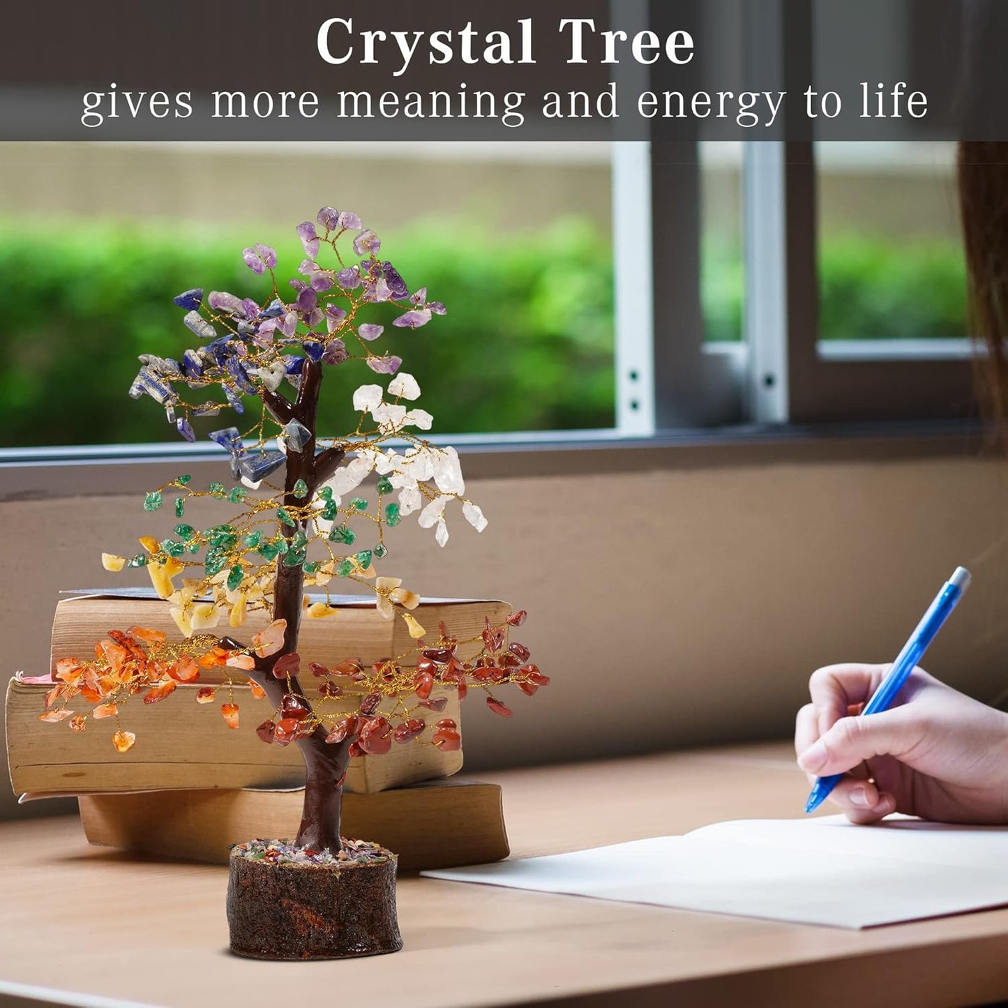 Crystal Tree of Life – 7 Chakra Healing Crystal Tree for Home, Office & Living Room Decor