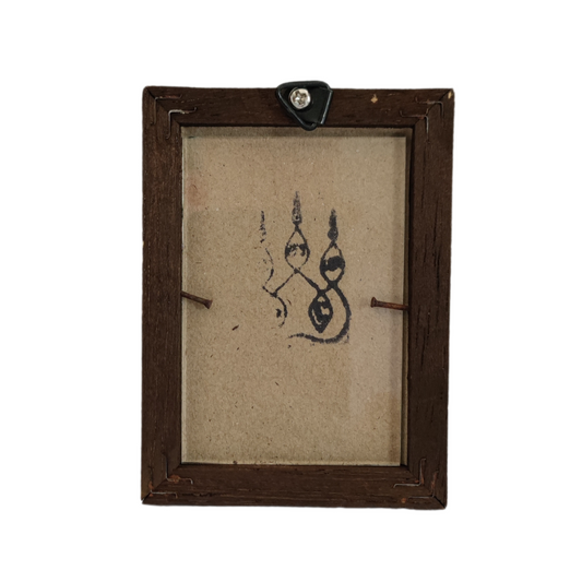 Wooden Framed Monk Photo |  LP Phat Tharn Thahan Temple | 3"x4" Thai Buddhist Cultural Collectible