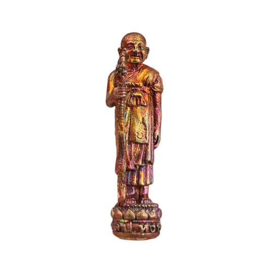 LP Hong Thai Amulet Statue – Sacred Cane Holding Talisman for Fortune, Protection & Success