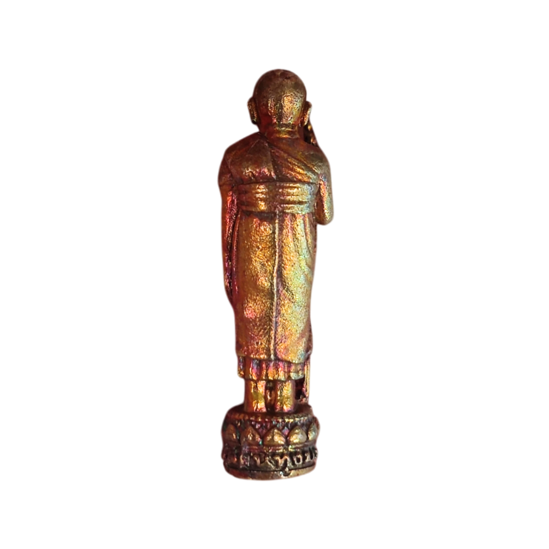 LP Hong Thai Amulet Statue – Sacred Cane Holding Talisman for Fortune, Protection & Success