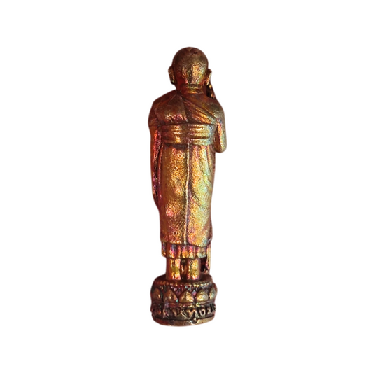 LP Hong Thai Amulet Statue – Sacred Cane Holding Talisman for Fortune, Protection & Success