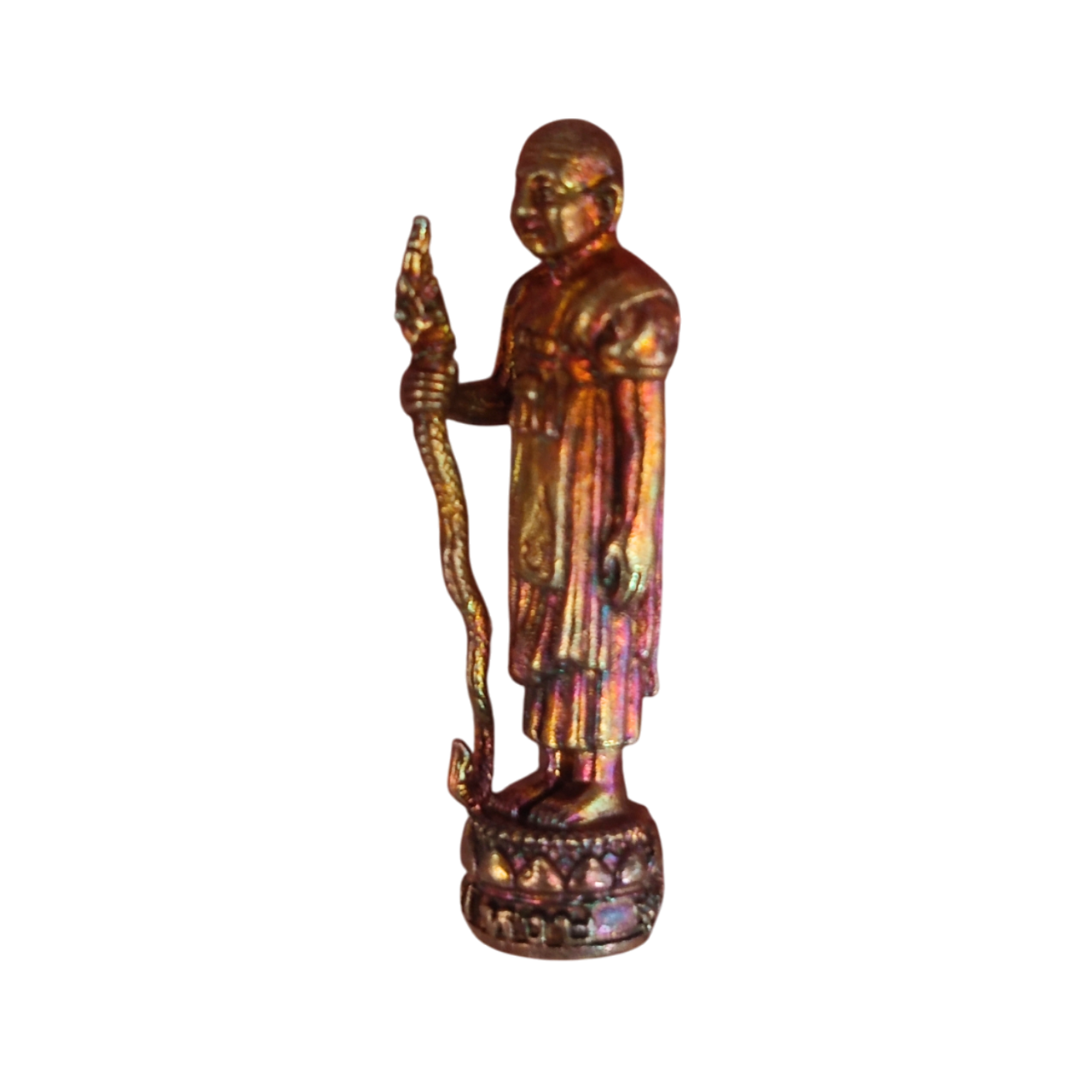 LP Hong Thai Amulet Statue – Sacred Cane Holding Talisman for Fortune, Protection & Success