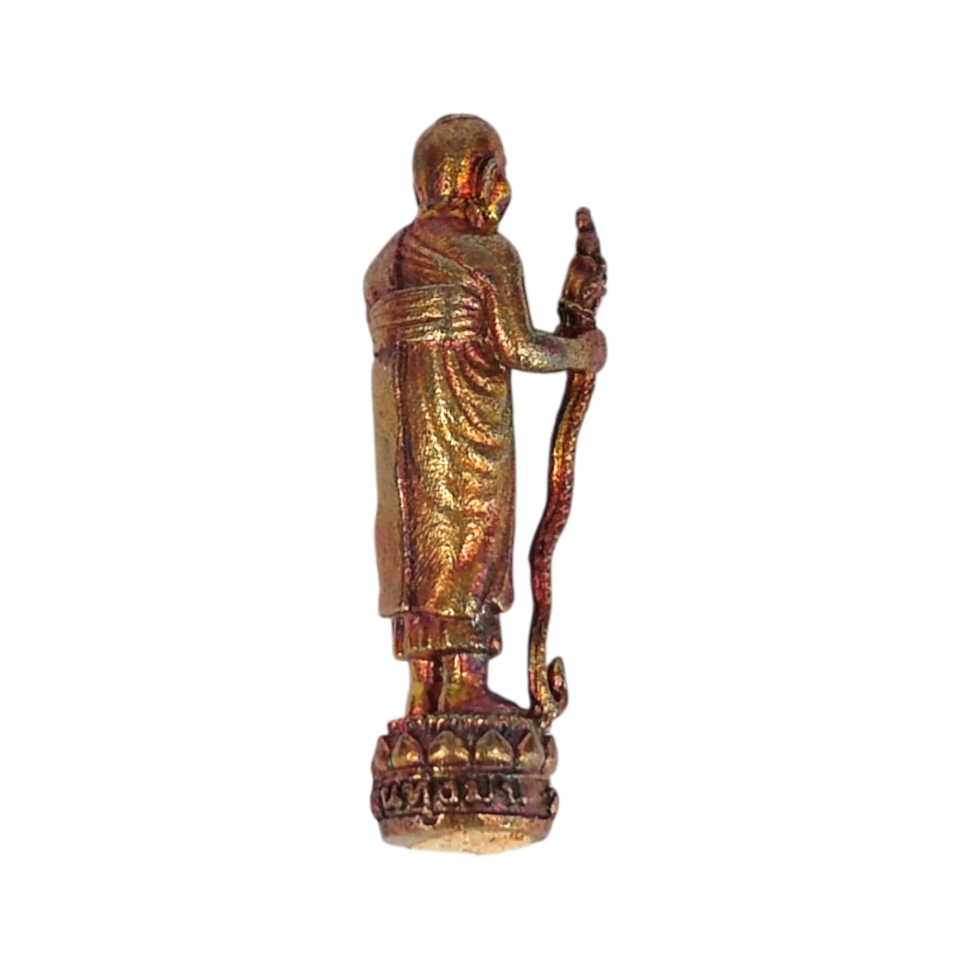 LP Hong Thai Amulet Statue – Sacred Cane Holding Talisman for Fortune, Protection & Success