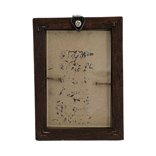 Wooden Framed Monk Photo | LP Suang, Wat Phrai Phatthana Temple | 3"x4" Thai Buddhist Cultural Collectible