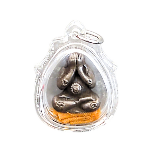 Phra Pidta – Nawaloha Amulet with Monk’s Robe (Blessed by LP Phat, Huai Duan)