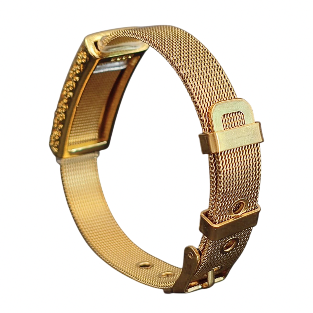 Thao Wessuwan Gold-Tone Adjustable Bangle – Thick Buckle Thai Amulet Bracelet for Protection & Wealth