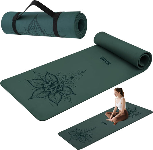 Eco-Friendly Yoga Mat 8mm | Non-Slip, Shock-Absorbing POE | 72"x24" Extra Comfort with Carry Strap
