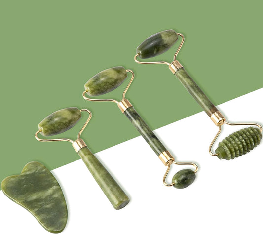 5-in-1 Jade Gua Sha & Roller Set – Complete Facial Massage Kit