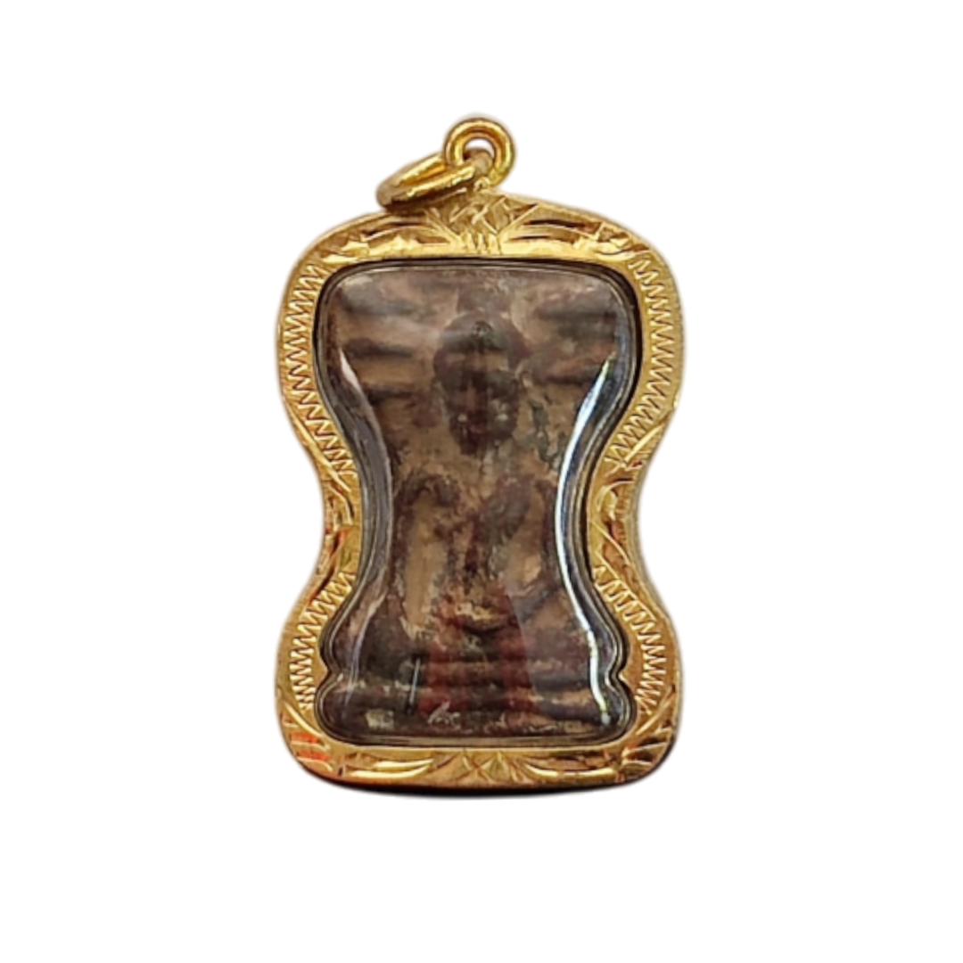 Phra Mahesuan amulet displayed with cultural reverence and spiritual meaning